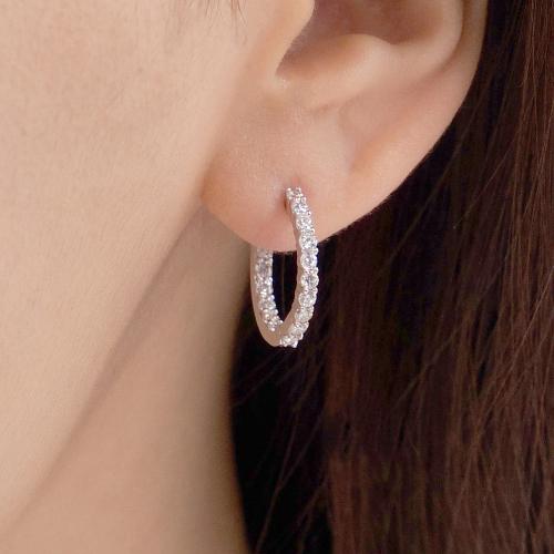 퓨어몬드 시크릿세팅 925실버 원터치 귀걸이 OTE124301D