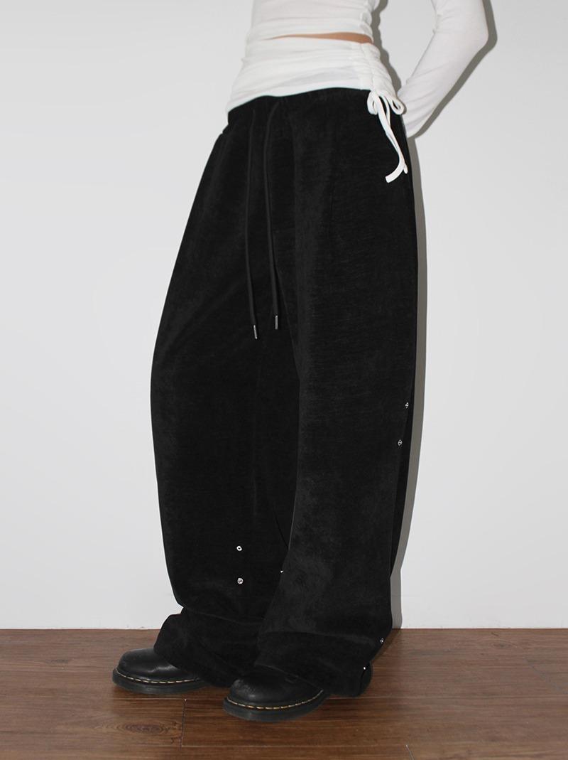 (*당일발송) VELVET SNAP WIDE PANTS (3color!)