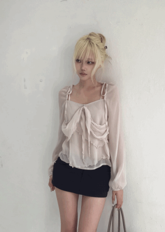 SOFT RIBBON CHIFFON BLOUSE