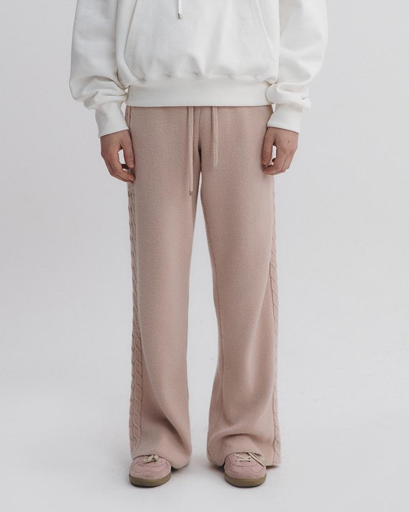[YUNNNIE PICK] CABLE KNIT PANTS_PINK