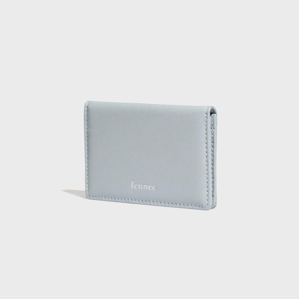 CRINKLE SOFT CARD CASE - MID GREY