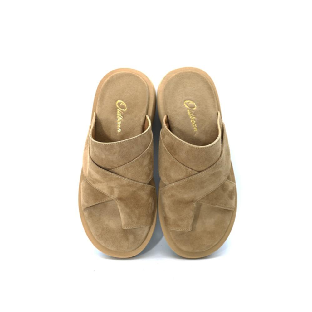 올드빈Bandage Platform Sandal 카라멜샌들 소가죽 통굽 쪼리 통굽샌들 통굽슬리퍼 플립플랍