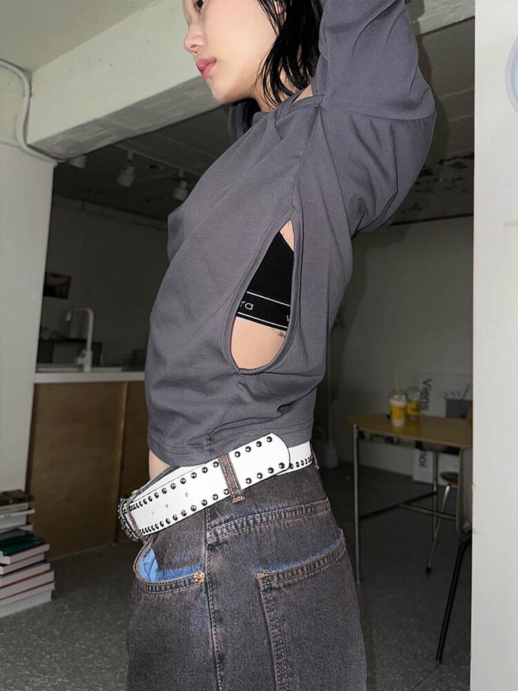 사토미라디오 Double stud leather belt