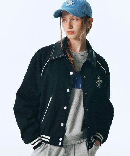 [23FW] (UNI) 라인 포인트 바시티 점퍼_BLACK