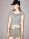 Straight Shoulder Layered Shirring Short Crop Top