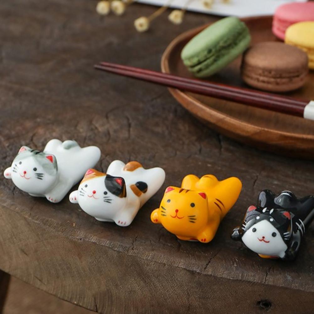 [테이스티드] 아기 고양이 수저 받침 귀여운 수저 받침 홈플레이팅