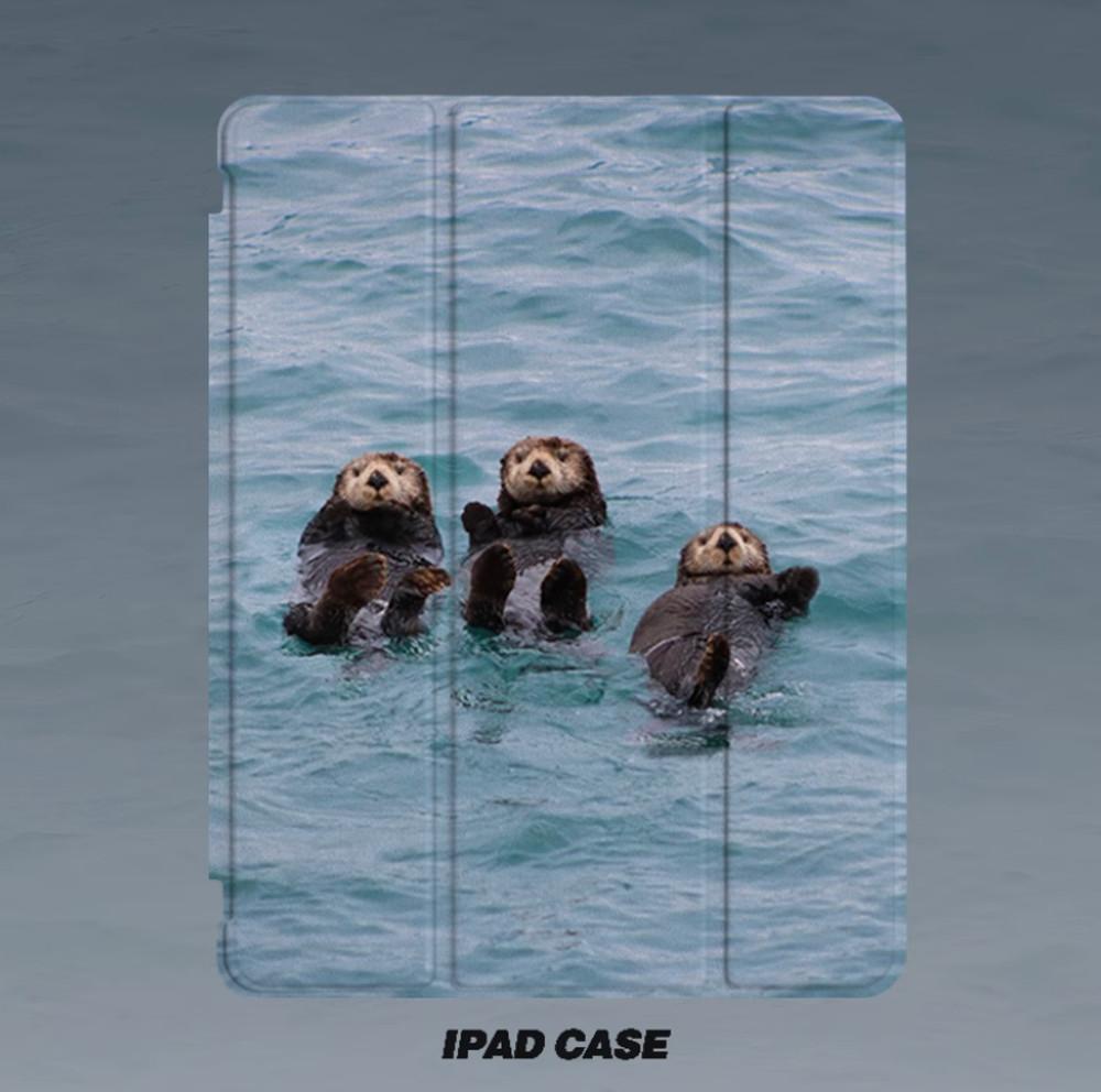 우앗 와 왘 야 이거 뜬다 된다 배영은 처음이라 수달 아이패드케이스