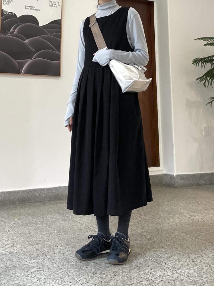 (재진행) 네쯔 레이어드 주름 롱 원피스 ( 3colors )