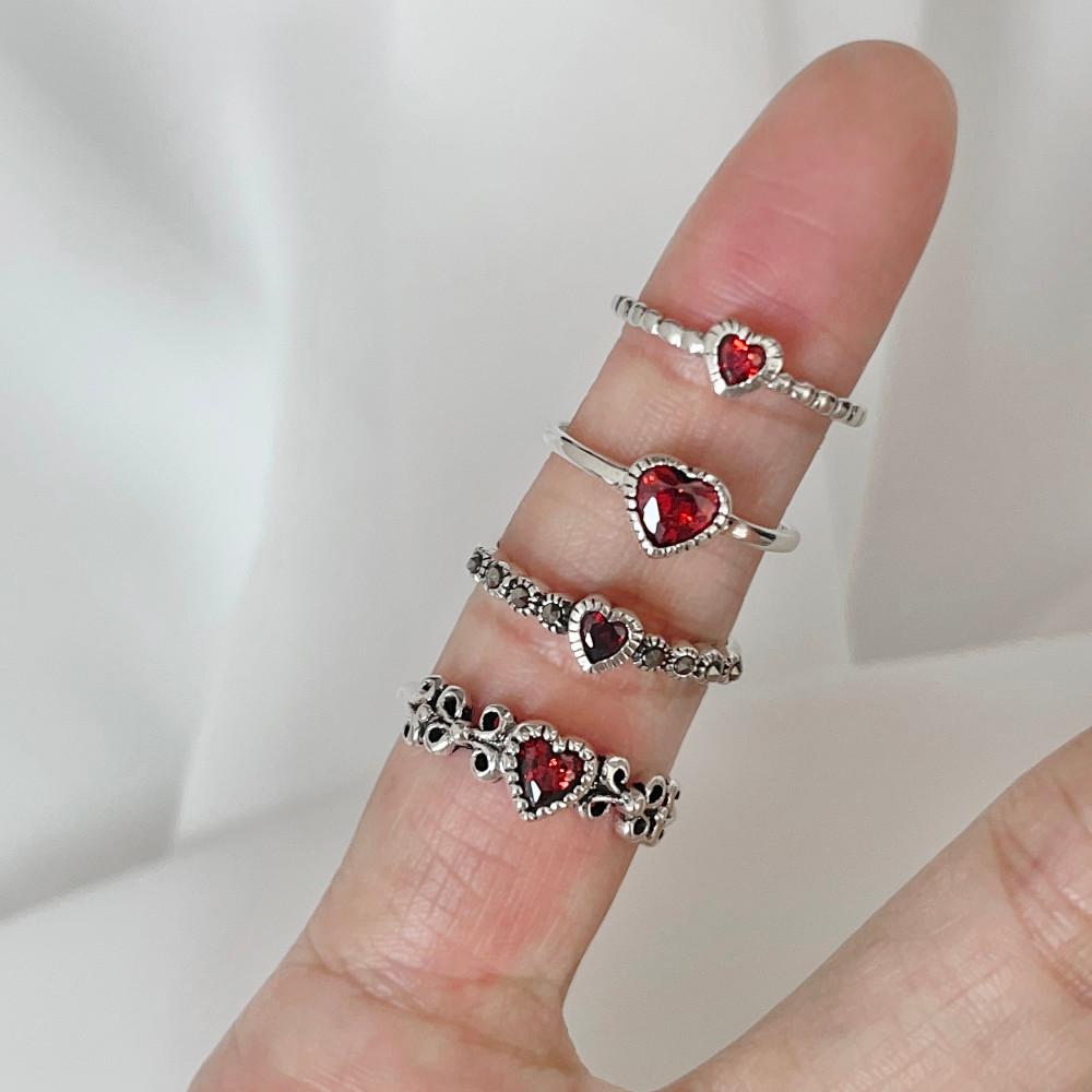 실버925 1월 탄생석 가넷 은반지 실버반지