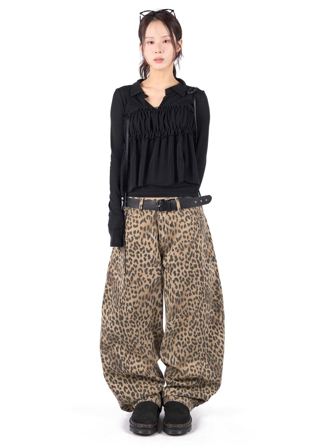 LEOPARD WASHED PANTS