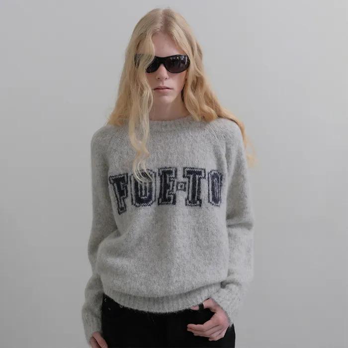 [4th] FOETO logo alpaca knit - grey