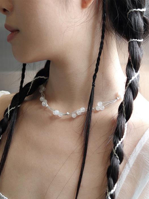 Knot necklace (white jade)