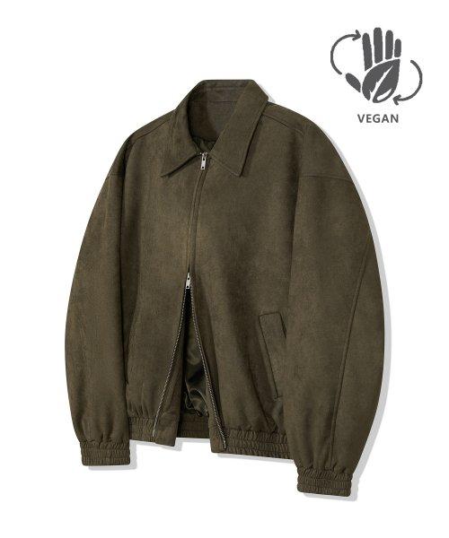 87-STAN009 [비건 스웨이드] 스탠다드 블루종 스웨이드 자켓 카키