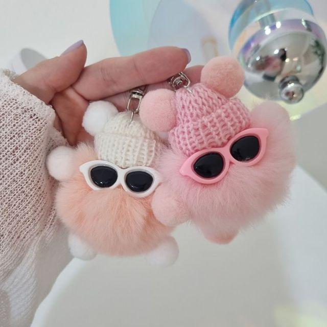 (12종/1+1할인)썬글 폼폼 솜뭉치 인형키링 열쇠고리 키홀더 학교 백팩 가방고리 친구선물 우정 생일 선물 먼지키링