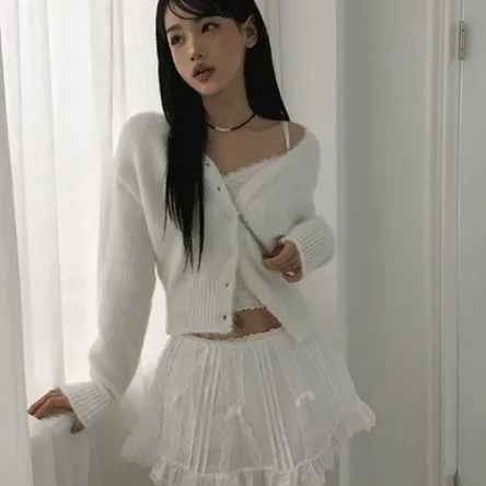 [코디추천🩰/잘록핏]  울 모브닝 브이넥 가디건 - 6color