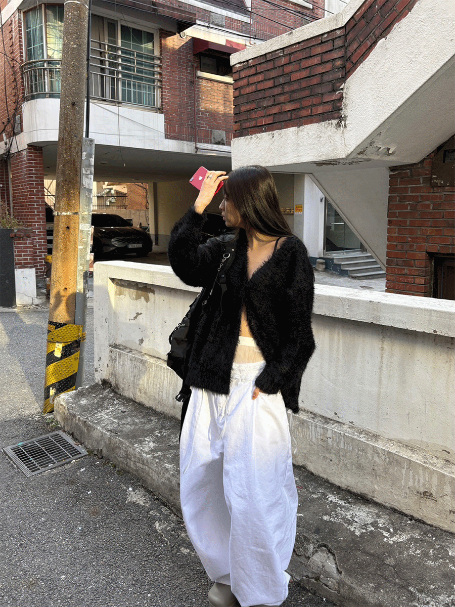 사토미라디오 Hairy cardigan