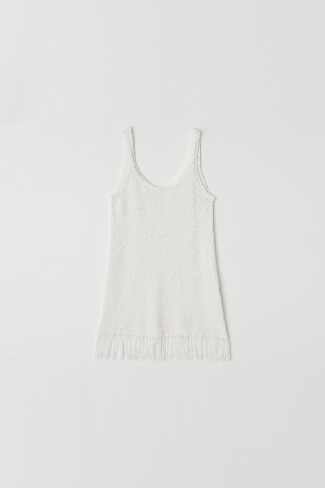 Fringe Knit Dress (Ivory)
