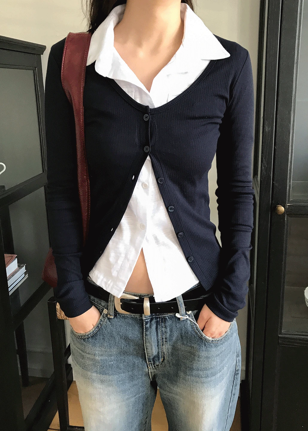 DEEP U-NECK CARIDGAN