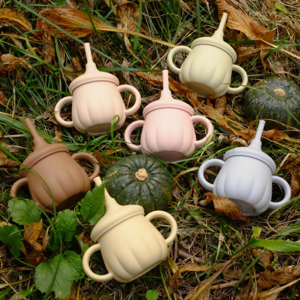 티지엠 플래티넘 실리콘 호박 단지 자기주도 빨대컵 양손컵 [역류, 배앓이 방지 / 밀폐]