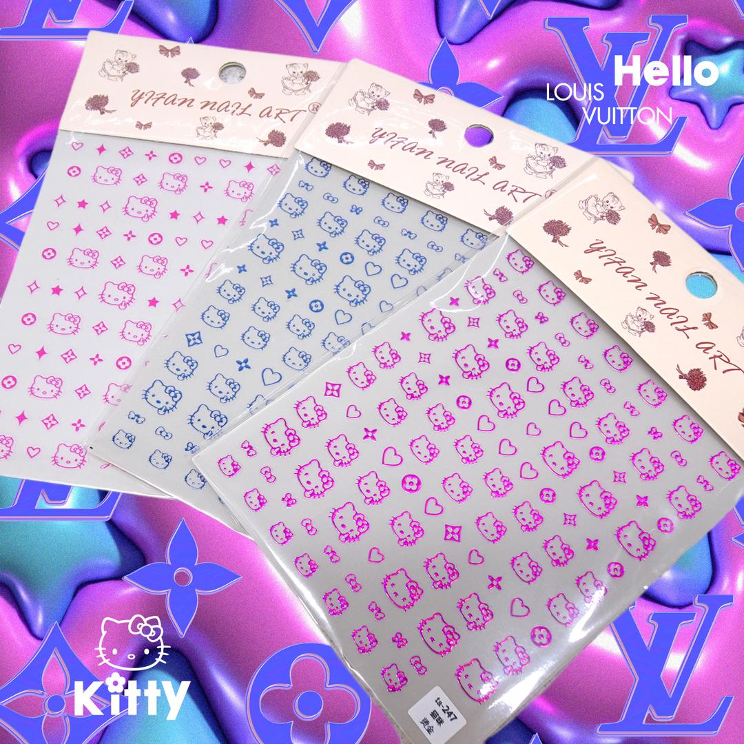 𝙺𝚒𝚝𝚝𝚢 𝚡 𝚕𝚘𝚞𝚒𝚜 _ 브론징 키티 메탈릭 스티커 필름 4종