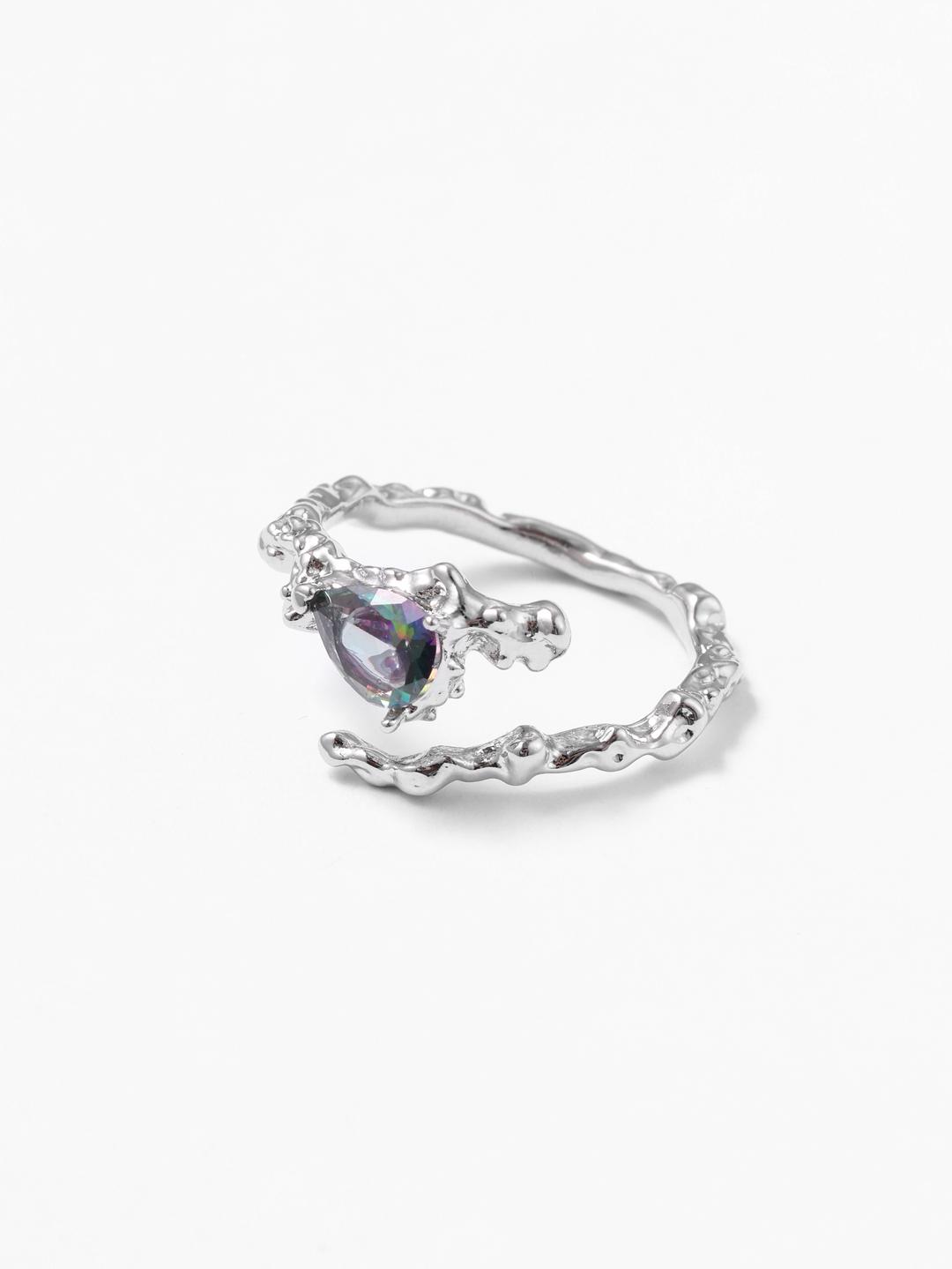 Divine Gem Silver Cuff Ring