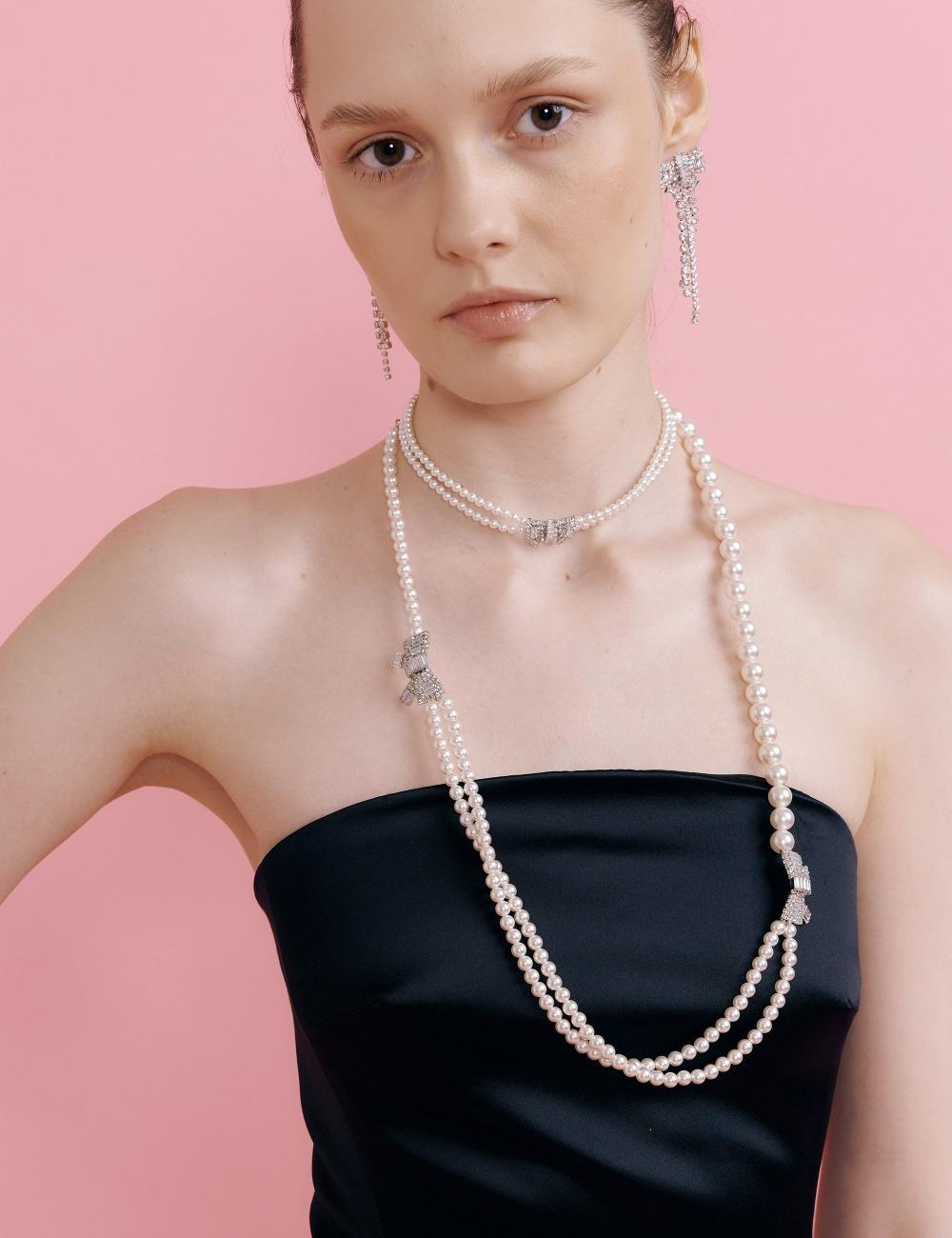 Ribbon long Necklace