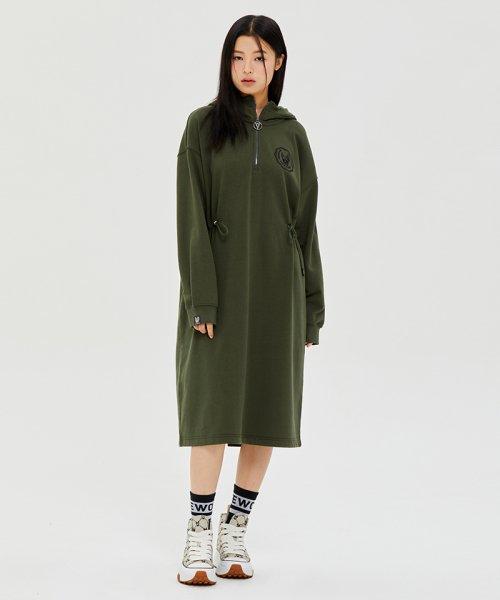 여성) 로럴 라독 반집업 후드 원피스