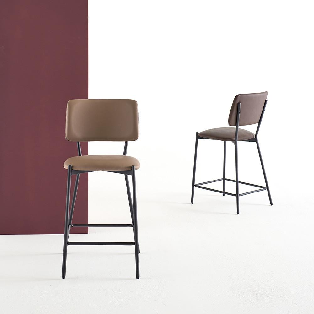 피카소 모리스바텐 가죽 철제 높은 홈바 아일랜드식탁의자