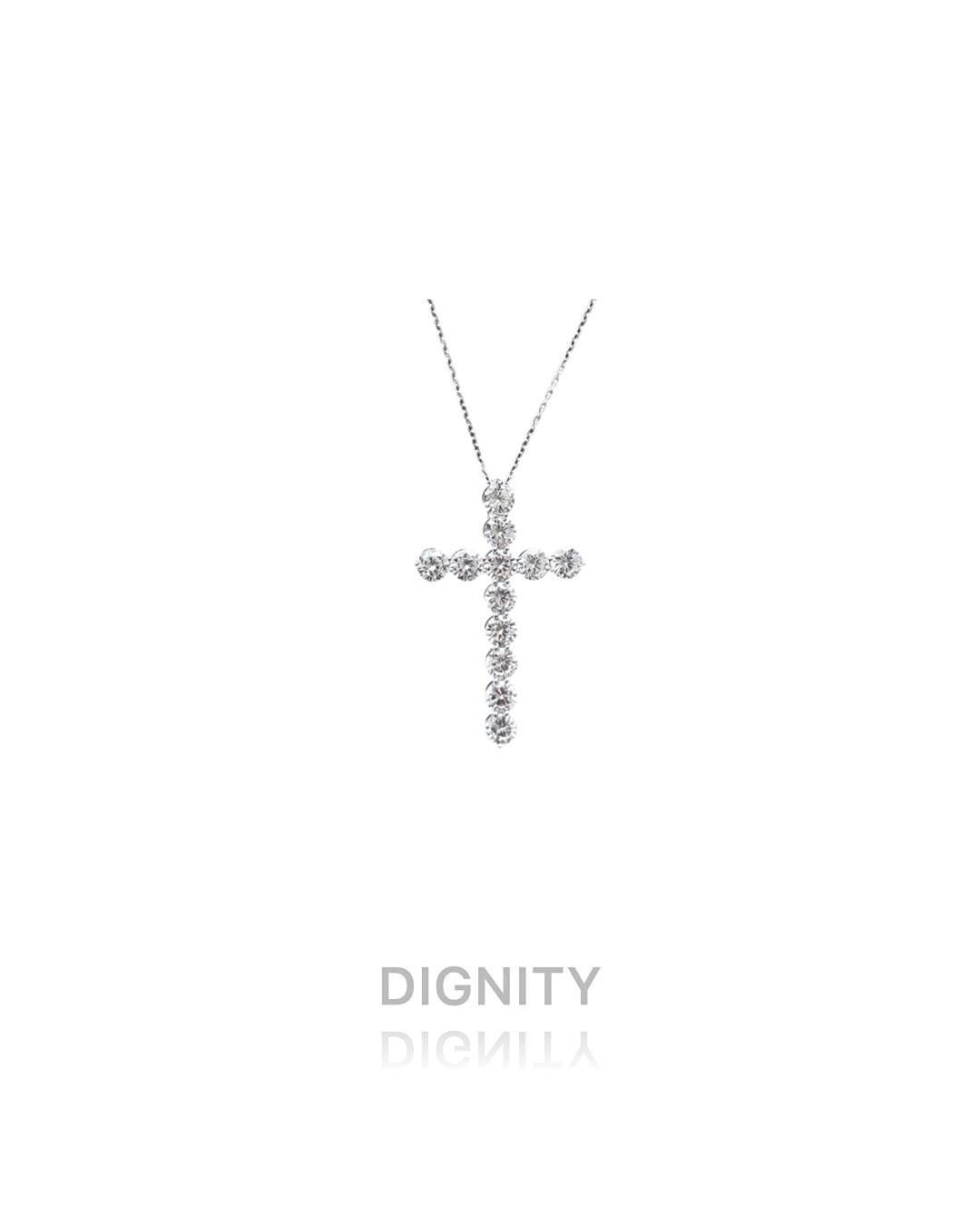[실버925 체인변경]디그너티 다이아컷 십자가목걸이(스몰/라지)