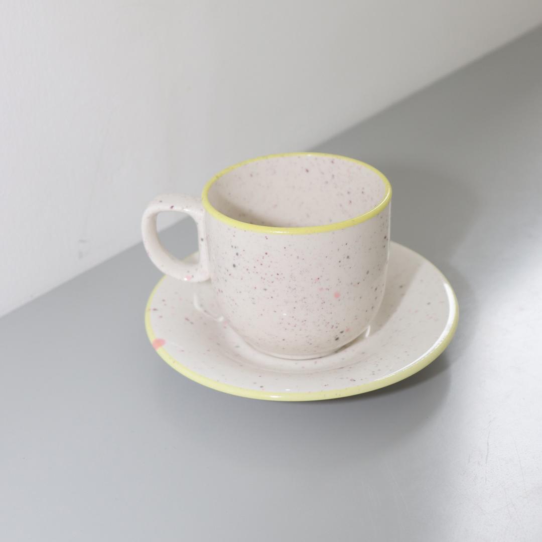 line mug/saucer set(2colors)