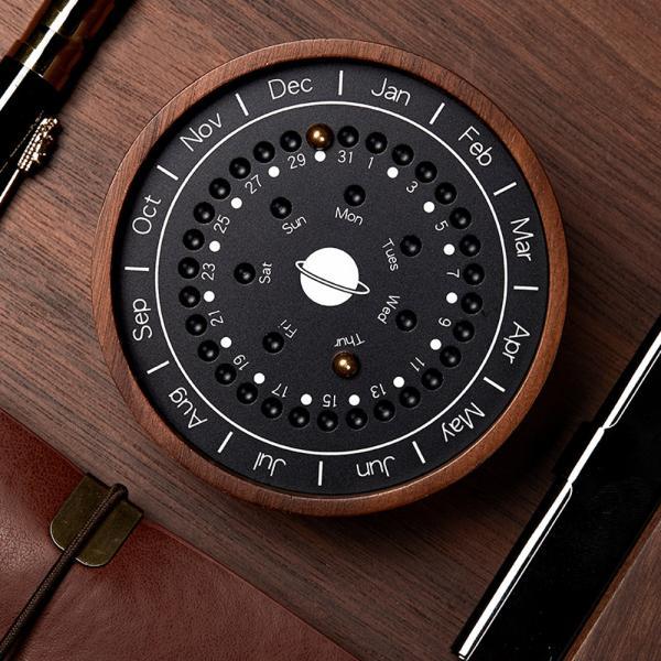 [해외] 2023년 행성 우주 우드 만년 달력 영구 캘린더