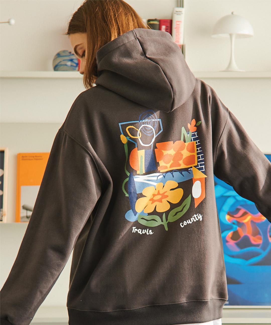 [기모] 트레비스 카운티 후드 챠콜