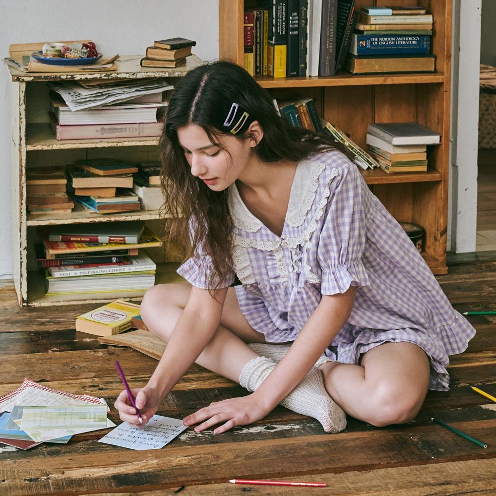 사샤 반팔 투피스 라벤더 (32수)