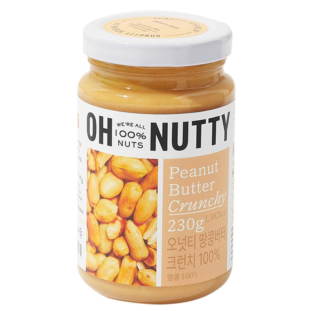 오넛티 땅콩버터 크런치 100%, 230g, 1개 - 땅콩버터잼 | 쿠팡