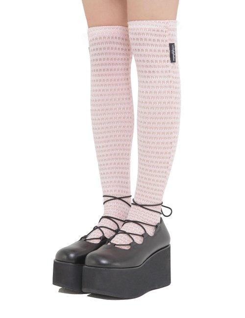 MESH KNEE SOCKS(PINK)