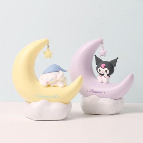 [1+1] 시나모롤 쿠로미 조각달 꿀잠 캐릭터 피규어 탁상용  무드등