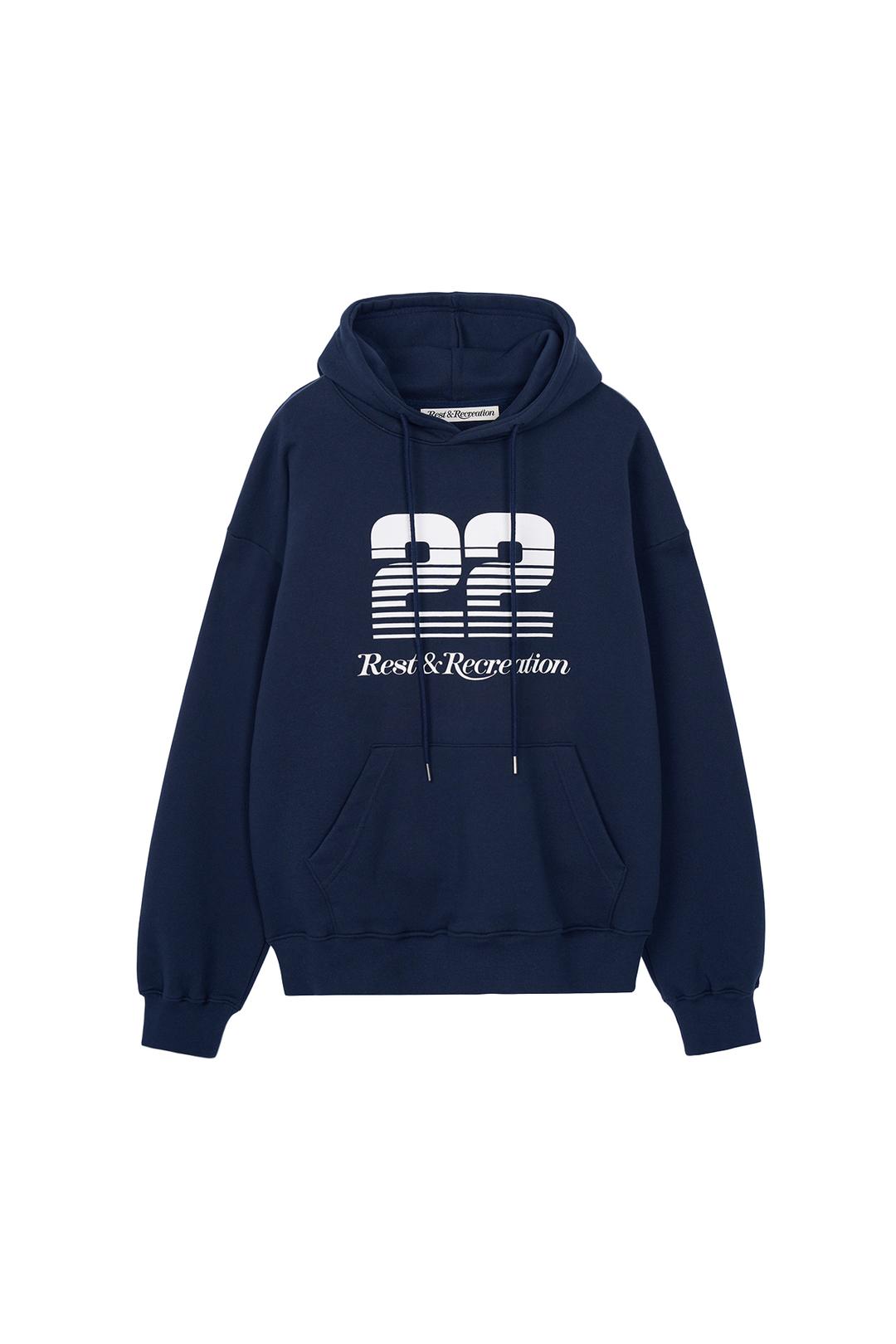 RR 22 LOGO OVERSIZED HOODIE - NAVY