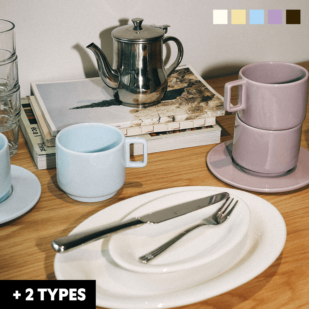 더블노드 컵&소서 - 5 COLORS (선물포장)