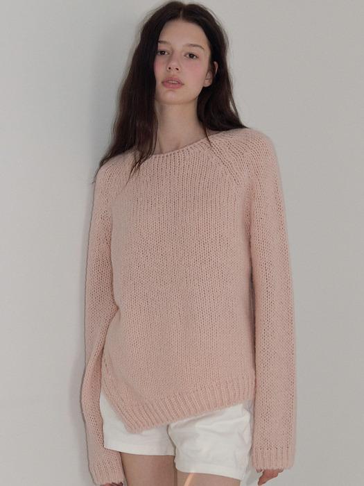 Boat Neck Alpaca Slit Knit_3Colors