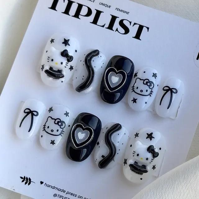 [🖤요청폭주🖤] 드로잉 블랙 캐릭터 수제네일팁