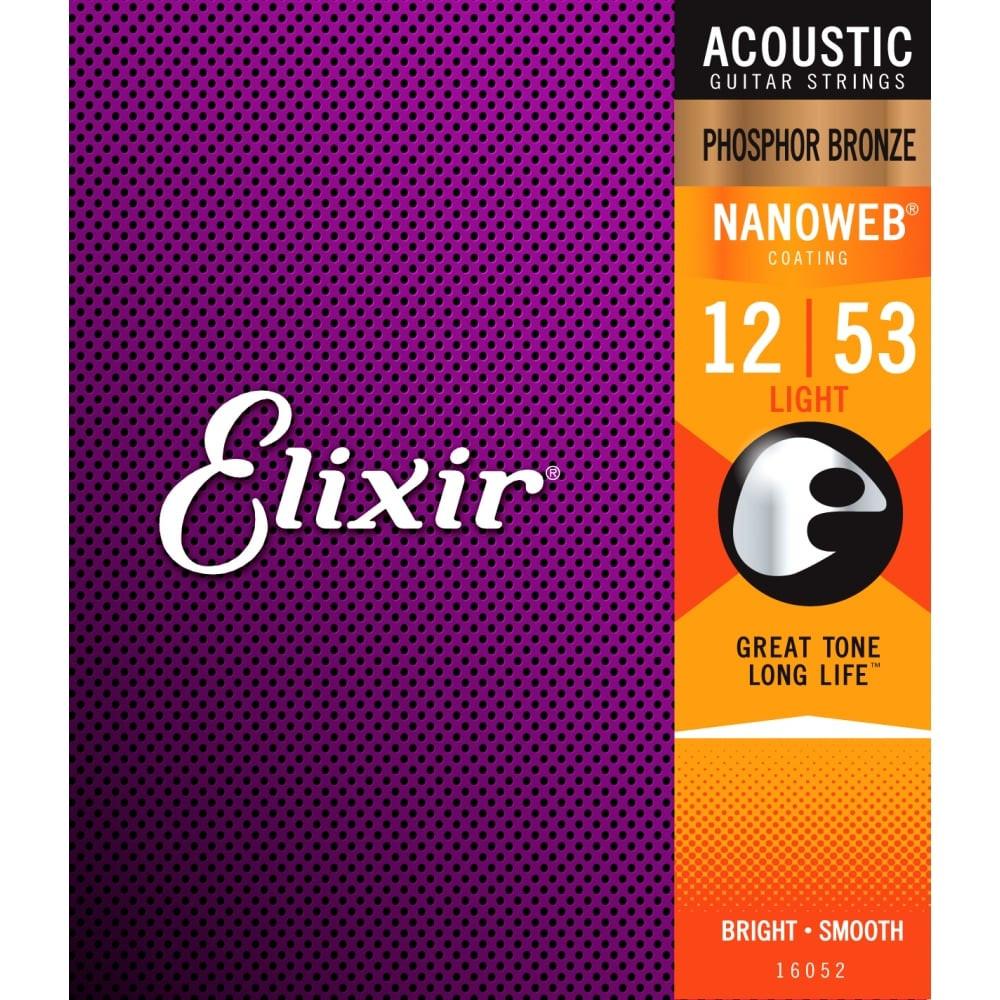 [정품/공식] ELIXIR Nanoweb Phosphor Bronze 12-53 Light Acoustic Guitar Strings / 엘릭서 어쿠스틱 기타줄 통기타