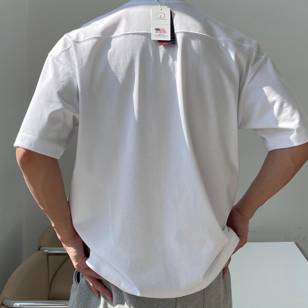 [PIMA Cotton] 오버핏 절개 반팔티 (10color)