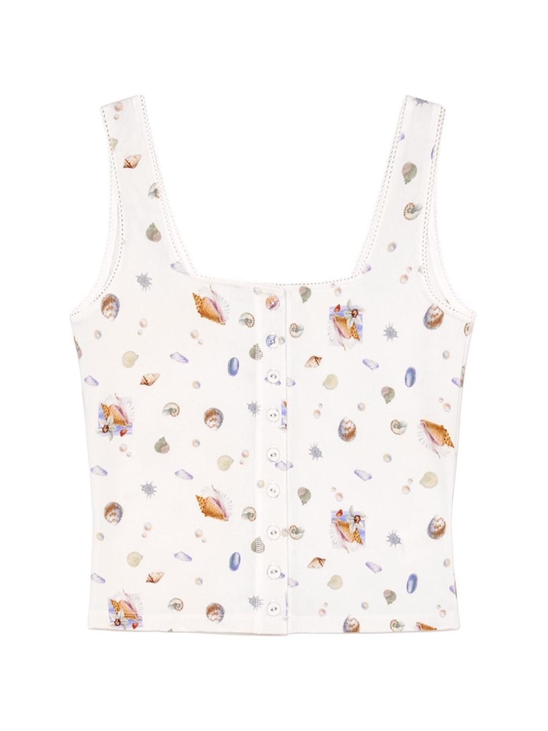 PURE MODAL BUTTON TANK (IVORY SHELL)
