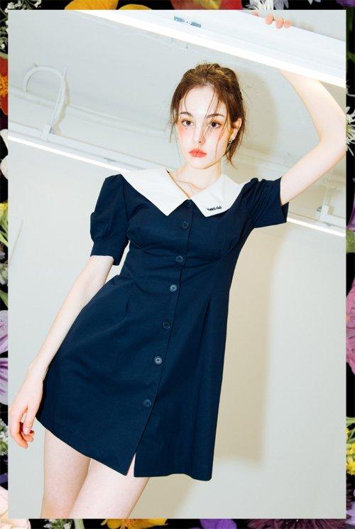 HEART 23 빅 카라 드레스 _ 네이비