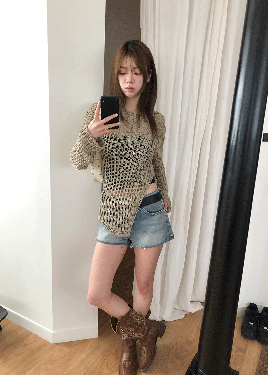 CROCHET BOAT NECK KNIT