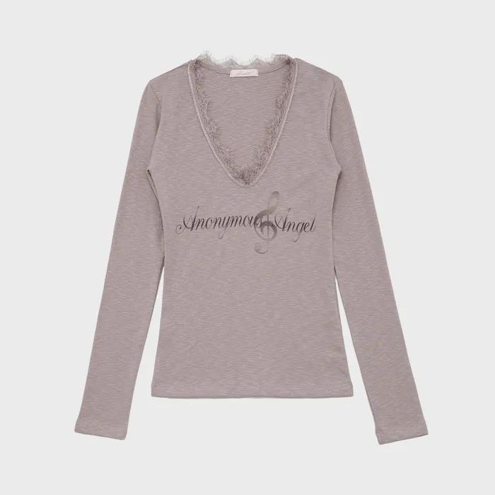 Lace Trimmed T-shirt (Lilac)