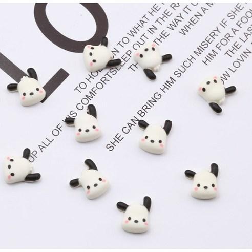 P58 화이트 미니 도그 (5개입) 네일 아트 재료 파츠 - 스톤/파츠 | 쿠팡