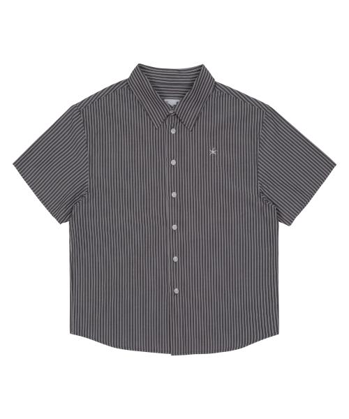 TCM mini logo stripe half shirts (black)