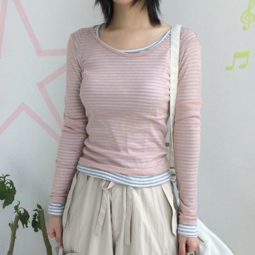 (8 C ᵒ l o🅡) 시스루 베이직 T