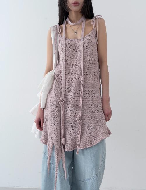 rose scarf punching knit ops